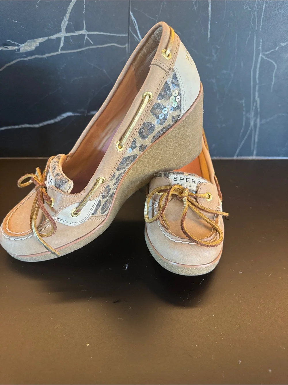 Sperry Tan Leather Boat Shoes Flats
